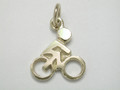 9ct yellow gold Small Rider on Race Bike Charm 12mm