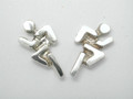 Sterling Silver Mini Runner Studs Earrings 10mm