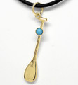9ct Gold SUP paddle ,with Natural Turquoise G-2339