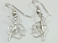 Silver Ribbon Gymnast  Drop Earrings S-2368