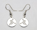 Sterling Silver Round Disc Hockey player Drop earrings