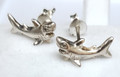   "SHARK" studs ,available silver & 9ct gold