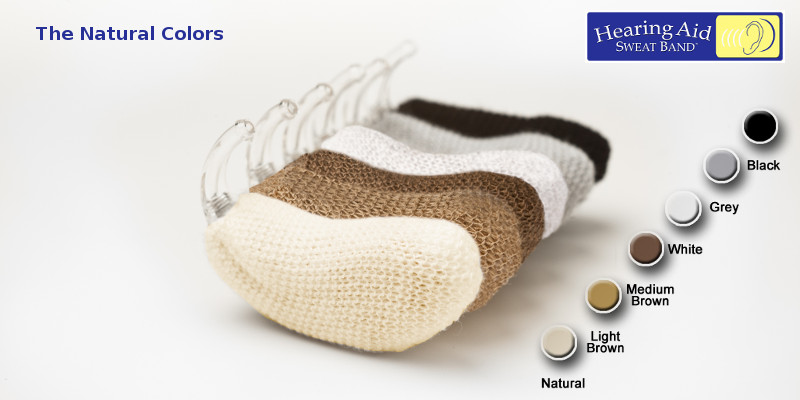 Hearing Aid Sweat Band - The Natural Colors - 17 Colors Available (6 colors shown here)