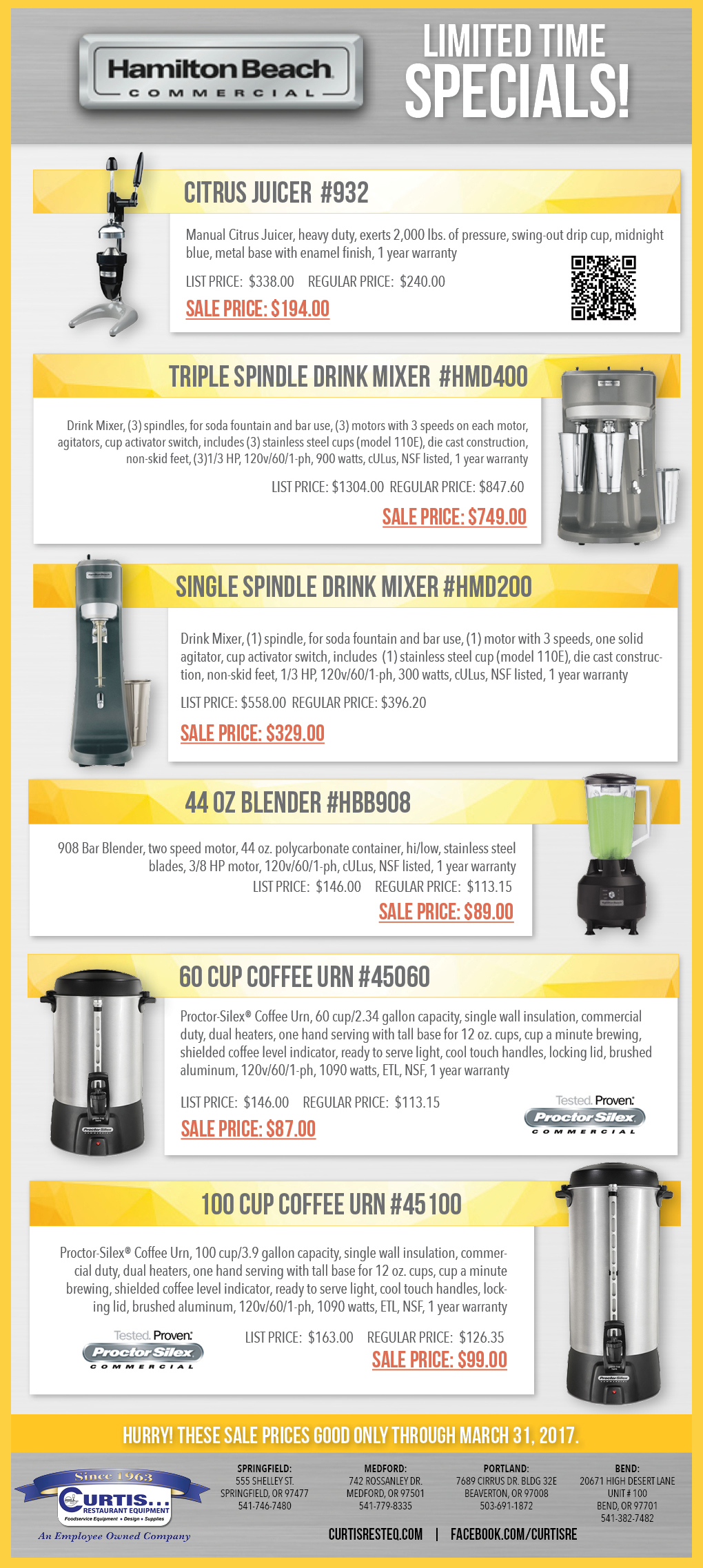 Save Now On Hamilton Beach Commercial Curtis Restaurant Equipment