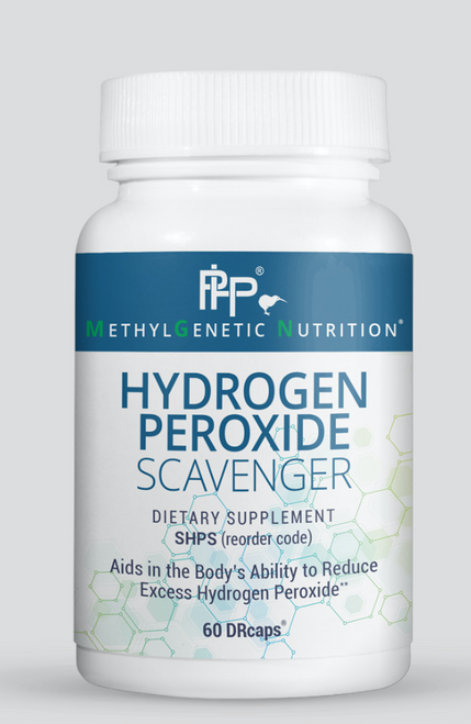 Hydrogen Peroxide Scavenger aids in the detoxification of hydrogen peroxide (H202), a potent oxidant free radical that is naturally produced in the body to kill pathogens and is involved in cell signaling. Higher than normal levels of H202 can occur and cause harm to the body due to its inability to be cleared properly by catalase and glutathione. High amounts of this oxidant are often shuttled through the Fenton reaction with iron and/or copper to produce the highly toxic hydroxyl free radical. 