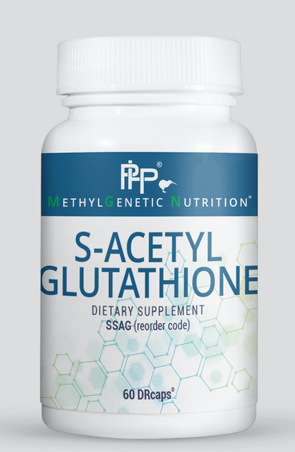 S-Acetyl Glutathione contains 125mg of a bioavailable, absorbable glutathione. Glutathione is one of the body’s most important antioxidants and helps support the body’s cellular defenses and immune system function. It is produced from three amino acids, L-cysteine, glycine, and L-glutamic acid and is naturally found in every cell in the body and provides protection from free radicals. This antioxidant also supports detoxification pathways of the liver, kidneys, lungs, and intestinal tract. 