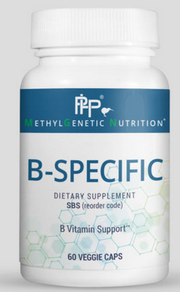 B-Specific formulation contains a unique and complete blend of water-soluble B vitamins, B1, B2, B3, B5, B6, and biotin. These vitamins are not synthesized by the body and must be supplied by the diet or produced by the microbiome. The B Complex is required for the metabolism of proteins, fats, and carbohydrates. This complex also catalyzes various chain reactions by acting as coenzymes for the release of energy and has been demonstrated in clinical trials to help aid in stress management. This formulation also contains the potent antioxidants alpha lipoic acid, L-lysine, and pantethine.