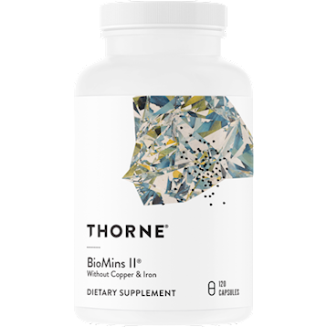 Biomins II is formulated for individuals at high risk for mineral deficiencies, but who do not require copper or iron. Mineral deficiencies are frequently found in the elderly, in children and teenagers, and in individuals with eating disorders. Taking certain medications can also result in mineral deficiencies. In formulating Biomins II, Thorne concluded that dicalcium malate and dimagnesium malate (two molecules of each mineral bound to one molecule of malate) are the forms of calcium and magnesium to optimize both absorption and concentration (how much fits in a capsule).* 
Albion® Laboratories – an innovator of mineral chelates since 1956 – supplies the majority of the minerals in our BioMins II formula. We believe Albion's glycinate chelates – zinc, chromium, manganese, molybdenum, and boron – exhibit excellent absorption and tolerability.