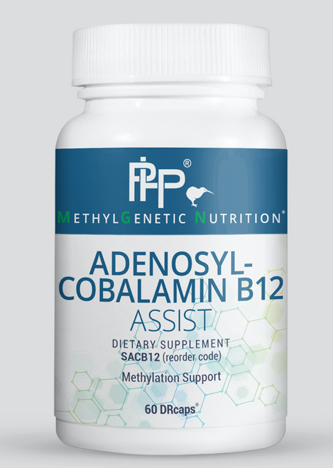 Adenosyl-Cobalamin B12 Assist contains 3000 mcg of vitamin B12 in its adenosylcobalamin form. Adenosylcobalamin is considered an active coenzyme form of B12, meaning it is used directly in B12-dependent enzyme reactions in the body. Vitamin B12 is required for red blood cell formation, neurological function, and DNA synthesis. Vitamin B12 also functions as a cofactor for methionine synthase and L-methylmalonyl-CoA mutase. Methionine synthase catalyzes the conversion of homocysteine to methionine. Methionine is required for the formation of SAMe (S-adenosylmethionine), which is the body’s most important methyl donor.