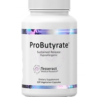 • Purest form: Purest Possible Butyric Acid Supplement Specially Formulated Utilizing the CyLoc Process to Provide Strategic SCFA’s in a Single Molecule Form.
• Right in the gut health: ProButyrate® is a supplement using the purest possible Butanoic acid, unlike other Butyric supplements that use Butyric salt. Butyric acid is a short-chain fatty acid believed to provide optimal benefit to the gastrointestinal tract.*
• Absorbable efficiency: ProButyrate® uses Tesseract’s technology to offer higher bio-availability than many Butyric acid supplement capsules. Butyric acid has been scientifically shown to support and promote the health of the GI tract and microbiome.*
• Proven molecules, optimal delivery: Tesseract is using scientifically advanced technology to support patients struggling to support their health in the modern world of compromised diets and environments. Their supplements are uniquely bioavailable.