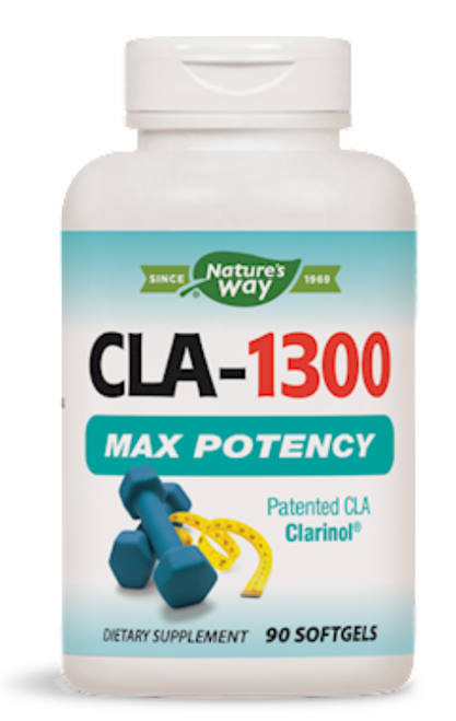 Item Description
By Nature's Way
Supplement providing a minimum of 78-80% CLA derived from safflower seed oil.

CLA-1300 contains patented Clarinol® providing 78-80% conjugated linoleic acid (CLA) derived from safflower seed oil.

• Max potency for optimal results