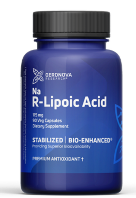 Bio-Enhanced® R-Lipoic Acid vegetarian caps.

Unsurpassed stability and absorption.

GeroNova’s Bio-Enhanced R-Lipoic Acid in the form of Na RALA has demonstrated superior bio-availability, stability and potency.

Benefits:

The primary benefit of the completely water-soluble salt is that high blood and tissue levels can be achieved rapidly. Bio-Enhanced R-Lipoic Acid may deliver all the health benefits of lipoic acid: antioxidant protection and efficient energy production, and may result in an increased sense of well-being and improved health-span for regular consumers.*

GeroNova’s proprietary stabilization process converts the biologically active, natural “R” form of lipoic acid to sodium-R-lipoic acid (Na RALA), which, in a recent human study achieved 40 times higher peak blood levels than pure R-lipoic acid.