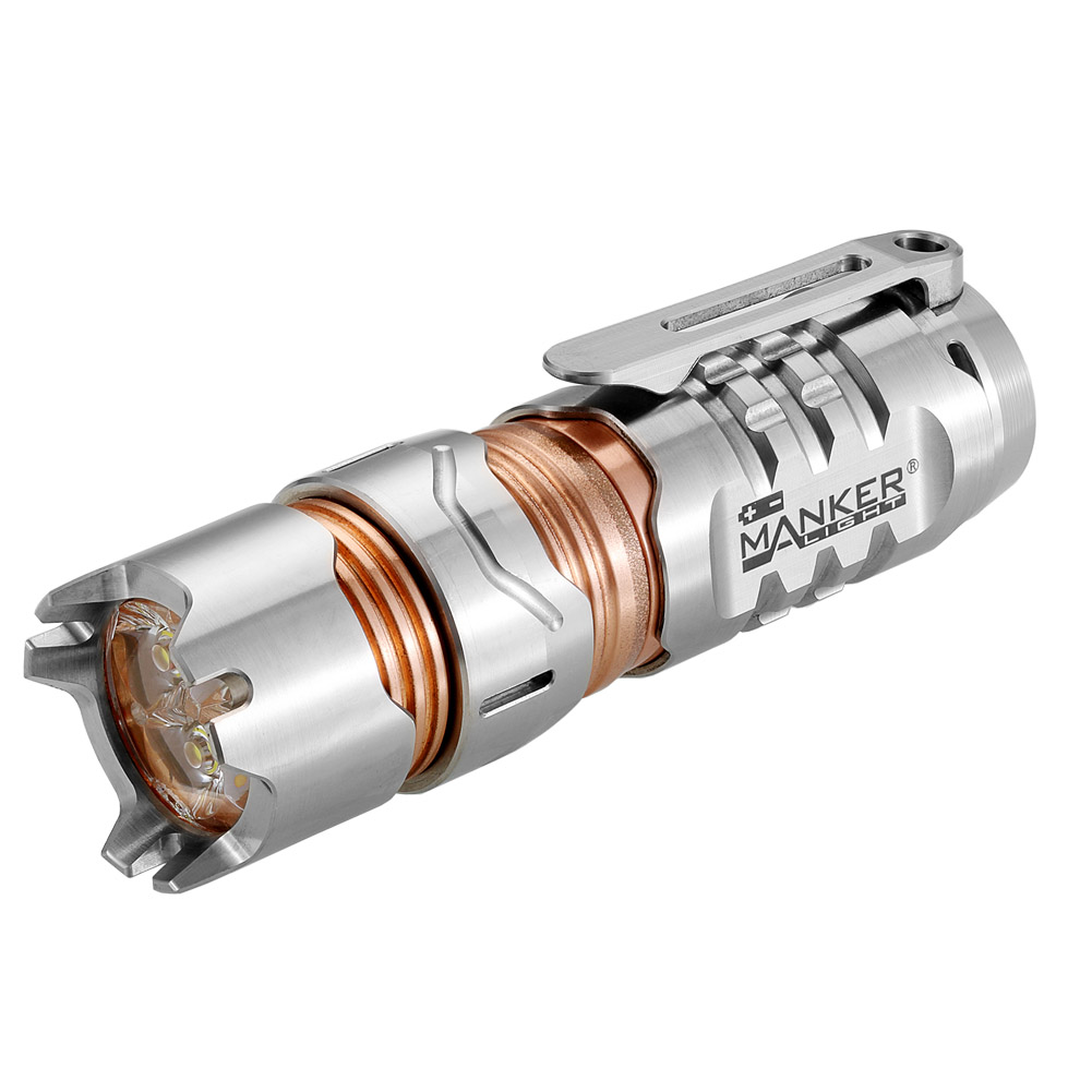 Manker Timeback II Burnt Titanium 予備テール付 Manker Timeback II 2200 Lumen Titanium Spinner Flashlight