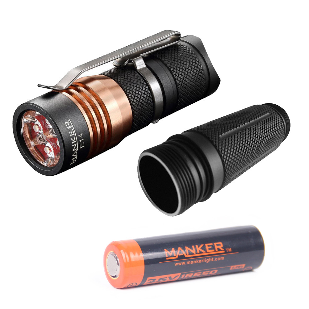 Bundle: Manker E14 + Tube + High Drain 18650 Battery - Mankerlight Official