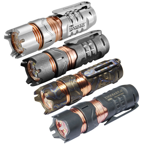Manker Timeback II Burnt Titanium 予備テール付 Manker Timeback II 2200 Lumen Titanium Spinner Flashlight
