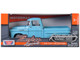 1958 Chevrolet Apache Fleetside Pickup Light Blue 1/24 Diecast Car Model Motormax 79311