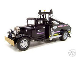 1934 Ford Tow Truck Diecast Model Black 1/24 Die Cast Car By Unique Replica