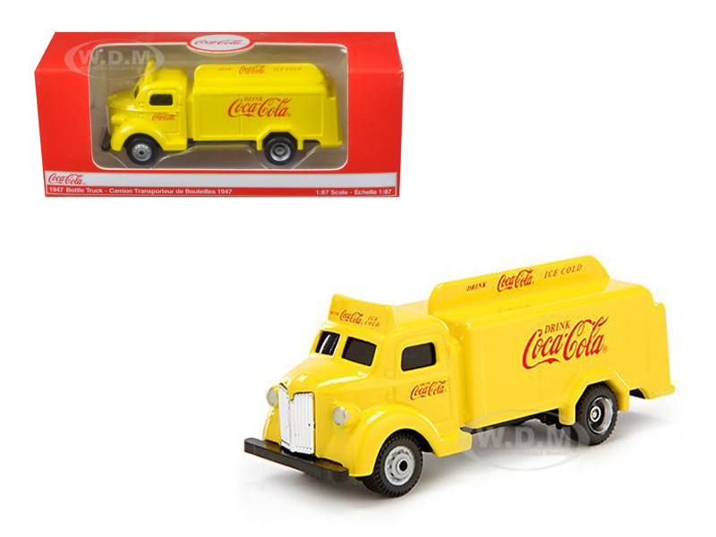 1938 1947 Red and Yellow 1:87 Coca-Cola Set of 4 Bottle Trucks MotorCity 1937 