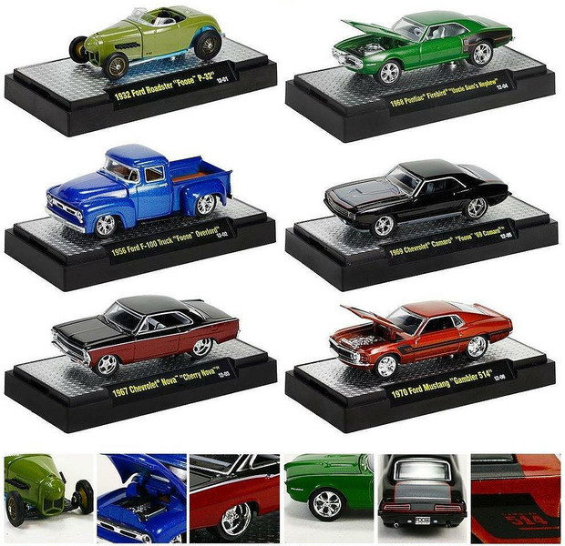 Chip Foose Collection Series 2 Set of 6 pieces 1/64 Diecast Model Cars M2 Machines 32600-CF02