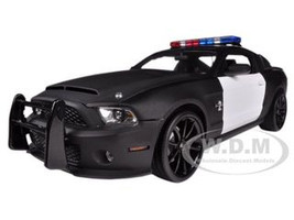 2012 Ford Shelby Mustang GT500 Super Snake Unmarked Black White Police Car 1/18 Diecast Car Model Shelby Collectibles 462