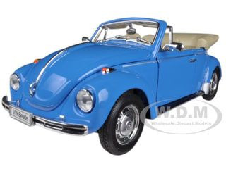 Volkswagen Beetle Convertible Blue 1/24 Diecast Car Model Welly 22091