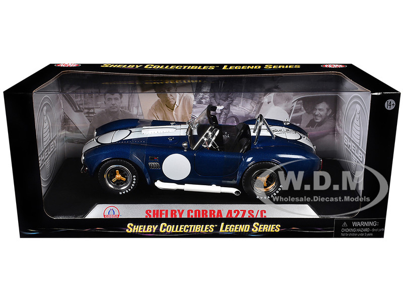 1965 Shelby Cobra 427 S/C Blue With Printed Carroll Shelby