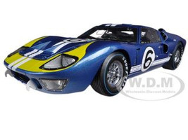 1966 Ford GT-40 MK 2 Blue #6 1/18 Diecast Car Model Shelby Collectibles 416