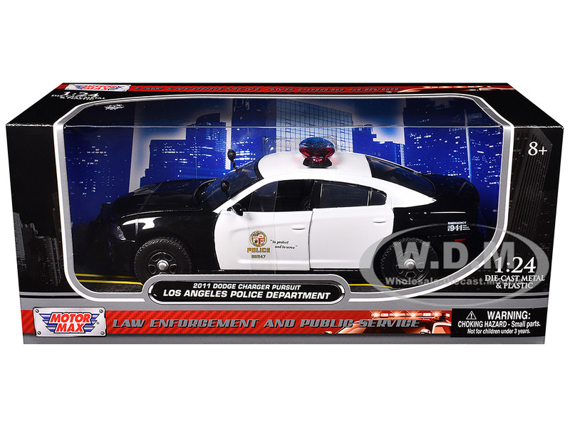 2011 Dodge Charger Pursuit LAPD Los Angeles Police Department Car 1/24 Diecast Car Model Motormax 76947