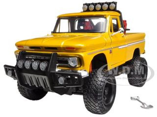 1966 Chevrolet C10 Fleetside Pickup Truck Off Road Yellow 1/24 Diecast Model Motormax 79131