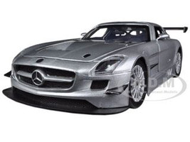 Mercedes SLS AMG GT3 Silver 1/24 Diecast Car Model Motormax 73356