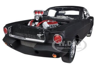 1965 Ford Shelby Mustang GT350R With Racing Engine Matt Black 1/18 Diecast Car Model Shelby Collectibles 178