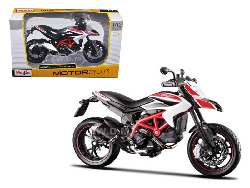 2013 Ducati Hypermotard SP White Motorcycle Model 1/12 Maisto 13015