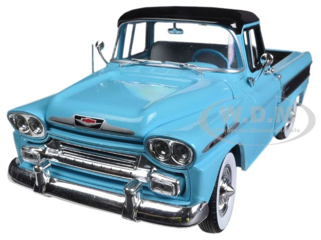 1958 chevrolet apache cameo pickup truck tarton turquoise 1 24 diecast model m2 machines 40300 43a 1958 chevrolet apache cameo pickup truck tarton turquoise 1 24 diecast model by m2 machines