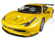 Ferrari 458 Italia GT2 Yellow 1/18 Diecast Car Model Hot Wheels BCJ78