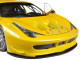 Ferrari 458 Italia GT2 Yellow 1/18 Diecast Car Model Hot Wheels BCJ78