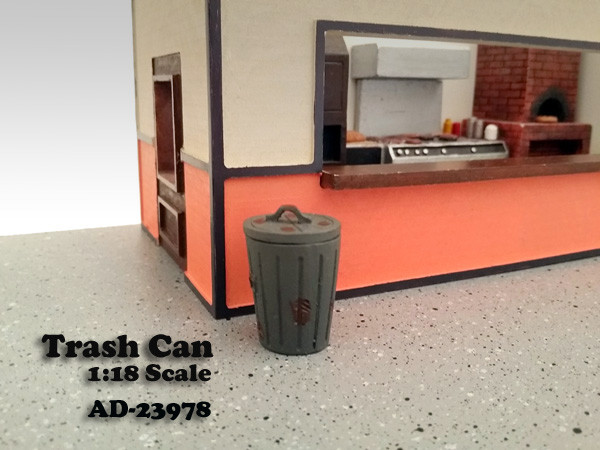  Trash Can Accessory Set of 2 For 1:18 Scale Models American Diorama 23978