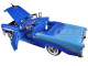 1956 Chevrolet Bel Air Convertible Dark Blue Metallic Light Blue 1/18 Diecast Model Car Road Signature 92128