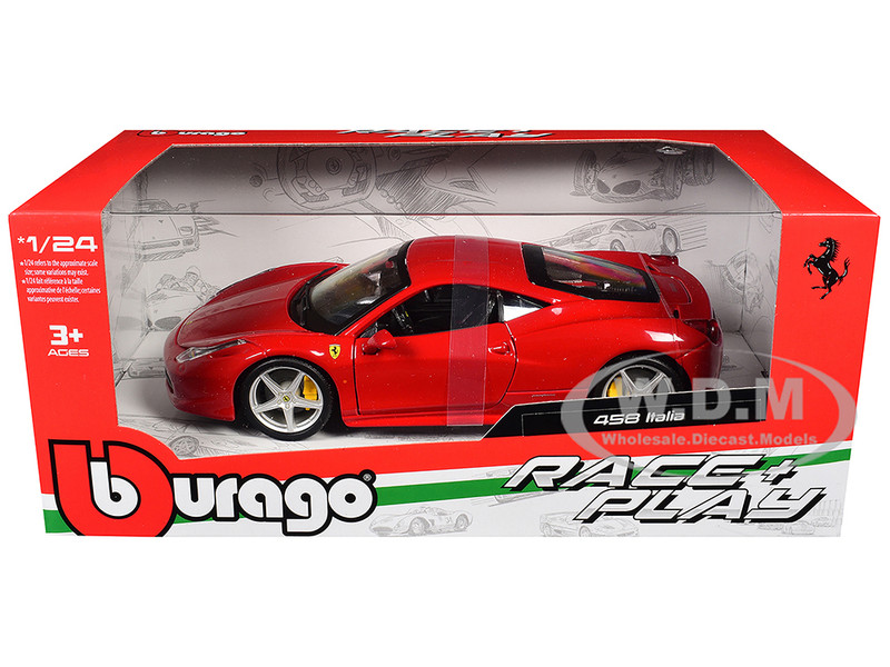 Ferrari 458 Italia Red 1/24 Diecast Model Car Bburago 26003