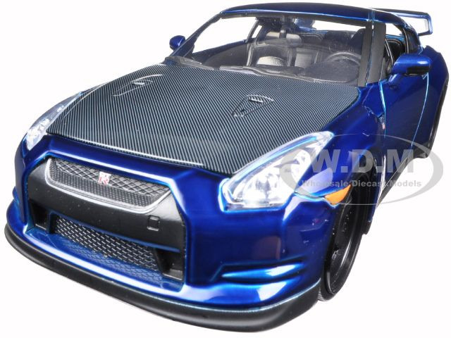 Brian's 2009 Nissan GTR R35 Blue "Fast & Furious 7" Movie 1/24 Diecast Model Car Jada 97036