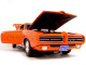 1969 Pontiac GTO Judge Orange 1/18 Diecast Model Car Motormax 73133