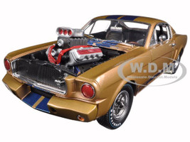 1965 Ford Shelby Mustang GT 350R Gold/Blue 1/18 Diecast Car Model Shelby Collectibles 179