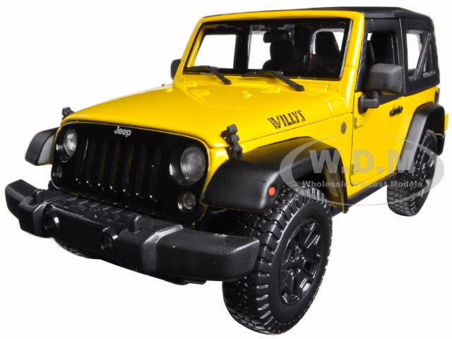 2014 Jeep Wrangler Willys Yellow 1/18 Diecast Model Car Maisto 31676