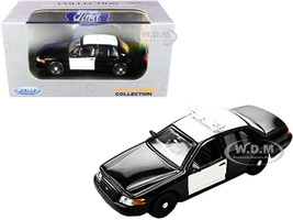 1999 Ford Crown Victoria Unmarked Police Car Black White Light Bars 1/43 Diecast Model Car Welly 49762 F-SW