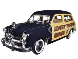1949 Ford Woody Wagon Dark Blue 1/24 Diecast Model Car Motormax 73260