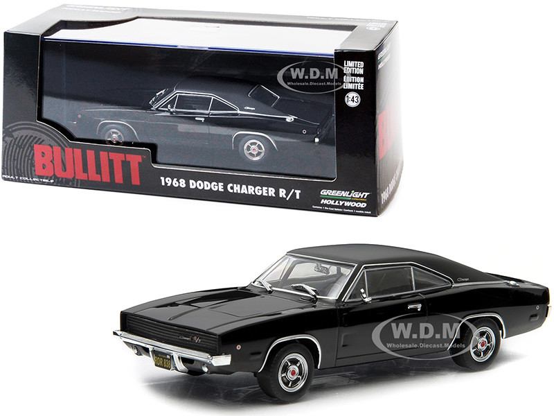 1968 Dodge Charger R/T Black "Bullitt" Movie (1968) 1/43 Diecast Model Car Greenlight 86432