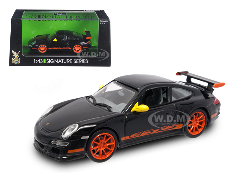 Real-X Porsche 911 GT3 RS 996 White/Orange Wheels 1/72 Scale Diecast w/Case 
