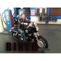 Biker Bull Dog Figure For 1:18 Scale Models American Diorama 23866