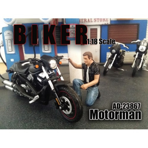 Biker Motorman Figure For 1:18 Scale Models American Diorama 23867