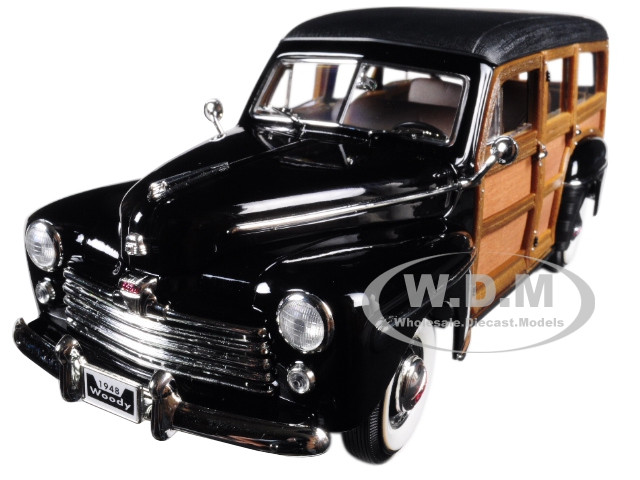 1948 Ford Woody Black 1/18 Diecast Model Car by Road Signature