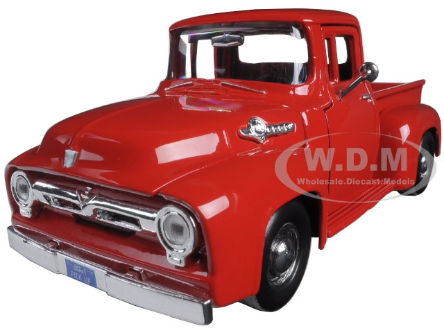 1956 Ford F-100 Pickup Truck Red 1/24 Diecast Model Car Motormax 73235